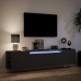 Mueble de TV de pared con luz LED negro 180x31x39,5 cm