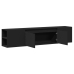 Mueble de TV de pared con luz LED negro 180x31x39,5 cm