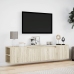 Mueble de TV de pared con luz LED roble Sonoma 180x31x39,5 cm