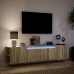 Mueble de TV de pared con luz LED roble Sonoma 180x31x39,5 cm