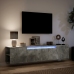 Mueble de TV de pared con luz LED gris hormigón 180x31x39,5 cm