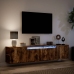 Mueble de TV de pared con luz LED roble ahumado 180x31x39,5 cm