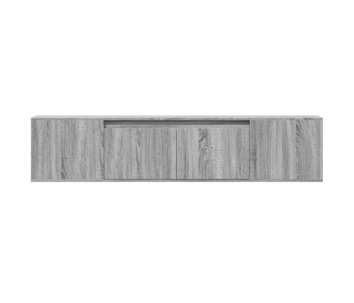 Mueble de TV de pared con luz LED gris Sonoma 180x31x39,5 cm