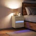 Mesita de noche de pared con luces LED roble Sonoma