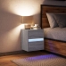 Mesita de noche de pared con luces LED gris Sonoma