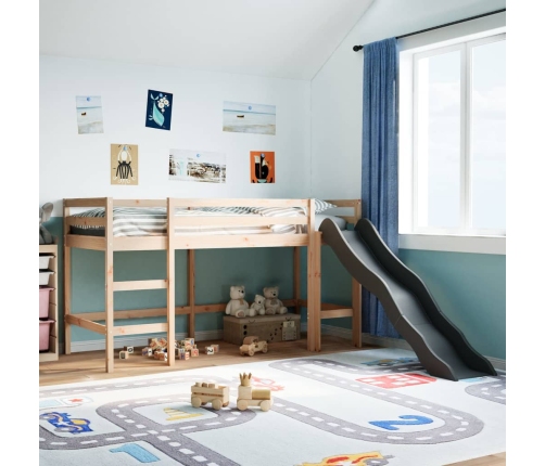 Cama alta para niños sin colchón madera maciza pino 90x200 cm