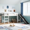 Cama alta para niños sin colchón madera pino blanco 90x200 cm