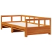 Sofá cama sin colchón madera maciza pino marrón cera 80x200 cm