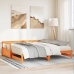 Sofá cama sin colchón madera maciza pino marrón cera 80x200 cm