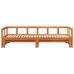 Sofá cama sin colchón madera maciza pino marrón cera 80x200 cm
