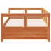 Sofá cama sin colchón madera maciza pino marrón cera 80x200 cm