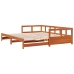 Sofá cama sin colchón madera maciza pino marrón cera 80x200 cm