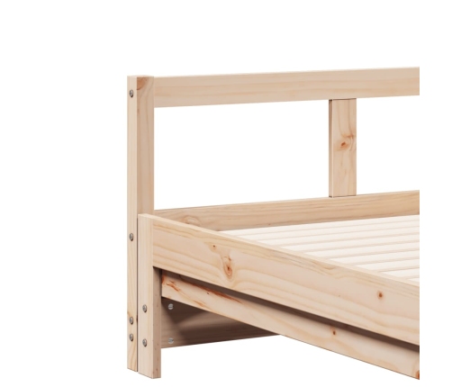 Sofá cama sin colchón madera maciza de pino 90x200 cm