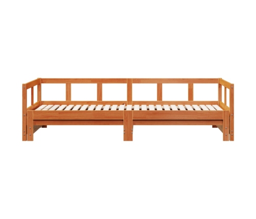 Sofá cama sin colchón madera maciza pino marrón cera 90x190 cm