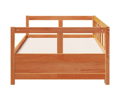 Sofá cama sin colchón madera maciza pino marrón cera 90x190 cm