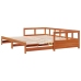 Sofá cama sin colchón madera maciza pino marrón cera 90x190 cm