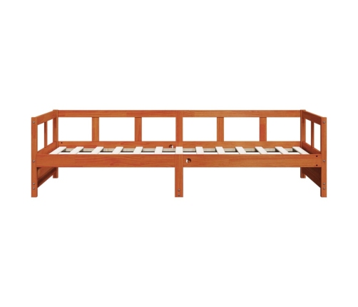 Sofá cama sin colchón madera maciza pino marrón cera 80x200 cm