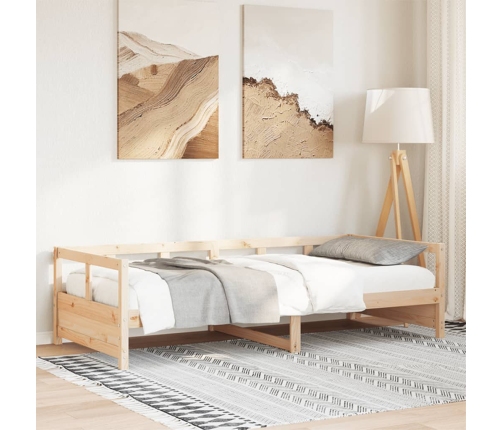 Sofá cama madera maciza de pino blanco 90x200 cm