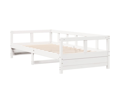 Sofá cama sin colchón madera maciza de pino blanco 90x200 cm