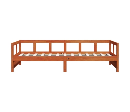 Sofá cama sin colchón madera maciza pino marrón cera 90x200 cm