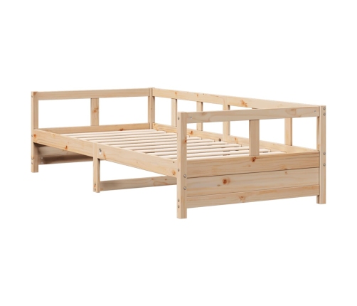 Sofá cama de madera maciza de pino natural 90x190 cm