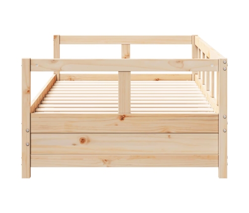 Sofá cama de madera maciza de pino natural 90x190 cm