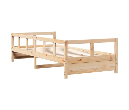 Sofá cama de madera maciza de pino natural 90x190 cm