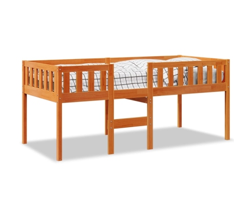 Cama de niños sin colchón madera maciza pino marrón 80x200 cm