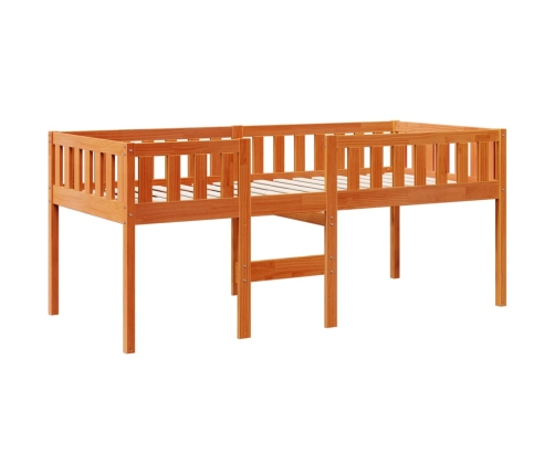 Cama de niños sin colchón madera maciza pino marrón 80x200 cm