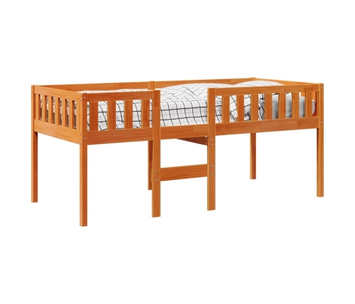 Cama de niños sin colchón madera maciza pino marrón 80x200 cm