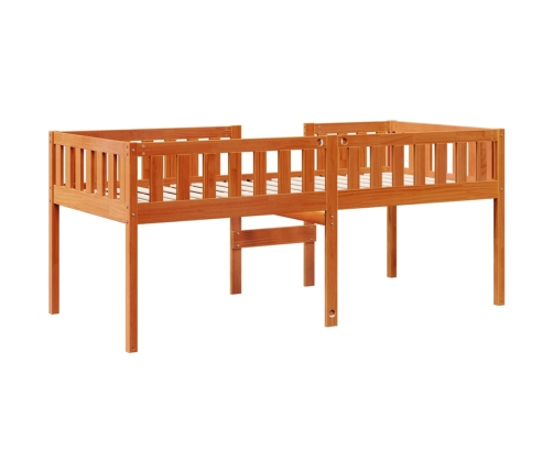 Cama de niños sin colchón madera maciza pino marrón 80x200 cm