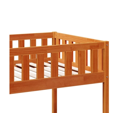 Cama de niños sin colchón madera maciza pino marrón 80x200 cm