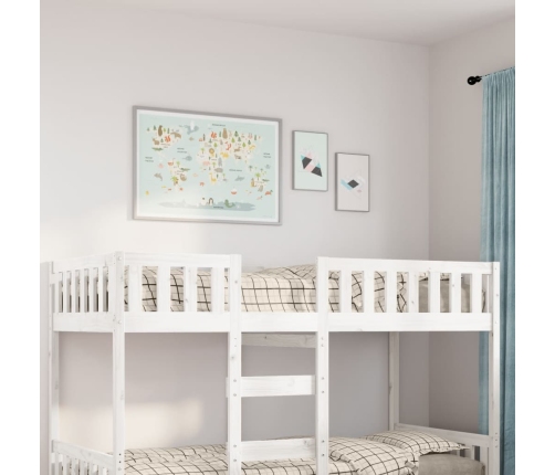 Cama para niños sin colchón madera maciza pino blanco 90x200 cm