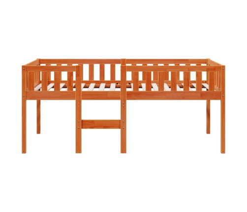 Cama para niños sin colchón madera maciza pino marrón 90x190 cm