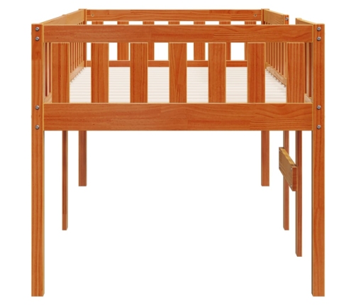 Cama para niños sin colchón madera maciza pino marrón 90x190 cm