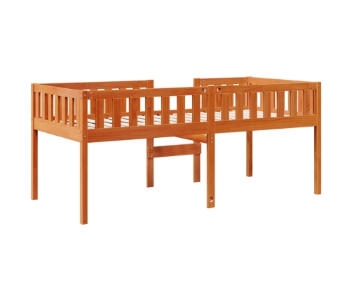 Cama para niños sin colchón madera maciza pino marrón 90x190 cm