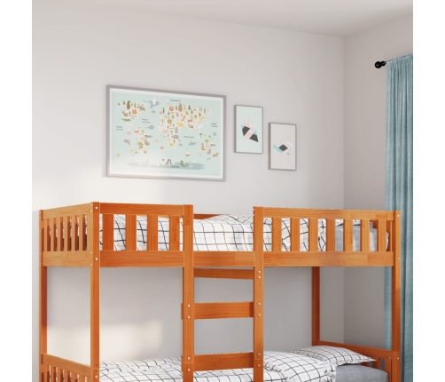 Cama para niños sin colchón madera maciza pino marrón 90x190 cm