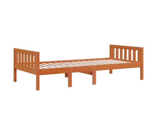 Cama de niños sin colchón madera maciza pino marrón 80x200 cm