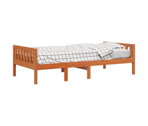 Cama de niños sin colchón madera maciza pino marrón 80x200 cm