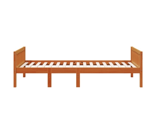 Cama de niños sin colchón madera maciza pino marrón 80x200 cm