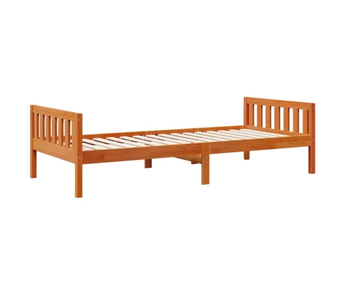 Cama de niños sin colchón madera maciza pino marrón 80x200 cm