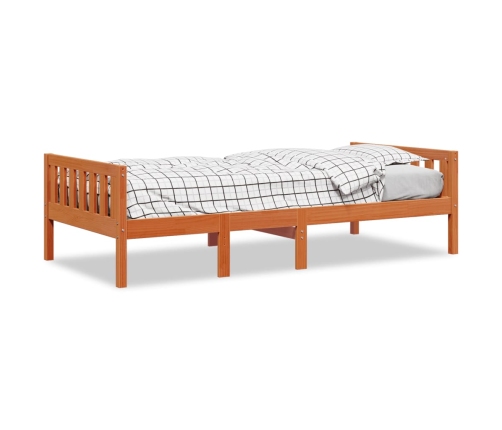 Cama para niños sin colchón madera maciza pino marrón 90x200 cm