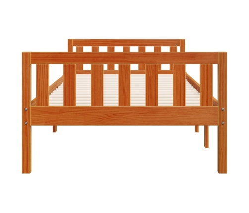 Cama para niños sin colchón madera maciza pino marrón 90x200 cm