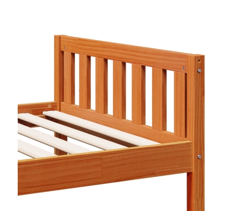 Cama para niños sin colchón madera maciza pino marrón 90x200 cm