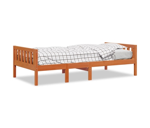 Cama para niños sin colchón madera maciza pino marrón 90x190 cm