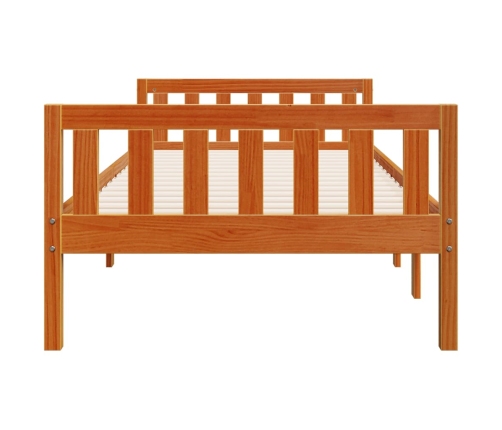 Cama para niños sin colchón madera maciza pino marrón 90x190 cm