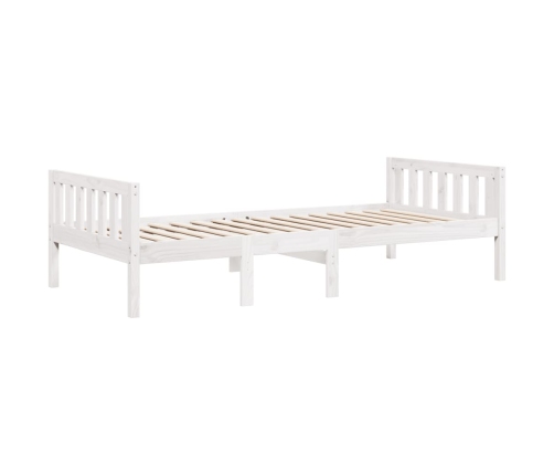 Cama para niños sin colchón madera maciza pino blanca 75x190 cm