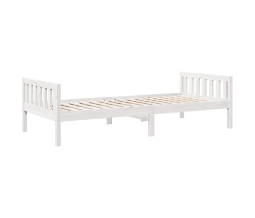 Cama para niños sin colchón madera maciza pino blanca 75x190 cm