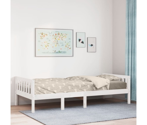 Cama para niños sin colchón madera maciza pino blanca 75x190 cm