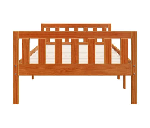 Cama de niños sin colchón madera maciza pino marrón 75x190 cm